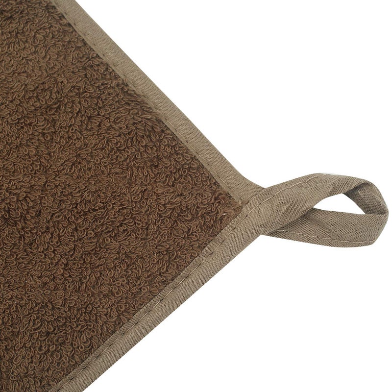 lifaith 100% Cotton Kitchen Everyday Basic Terry Pot Holder Heat Resistant Coaster Potholder for Cooking and Baking Set of 5 Brown - Image 5